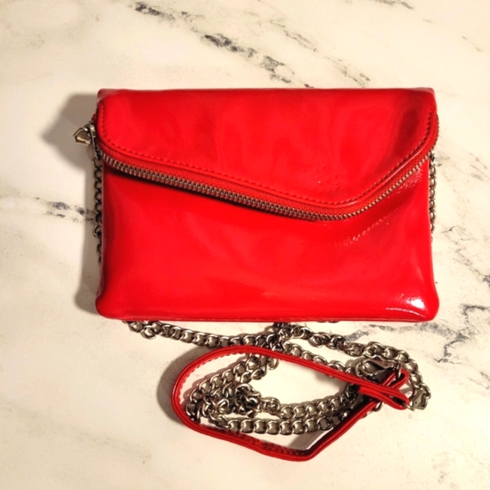 HOBO The Original Red Genuine Patent Leather Convertible Purse